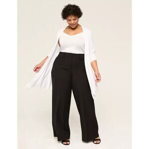 NWT Lane Bryant Perfect Drape High-Rise Wide Leg Pants Black Plus Size 20 Office